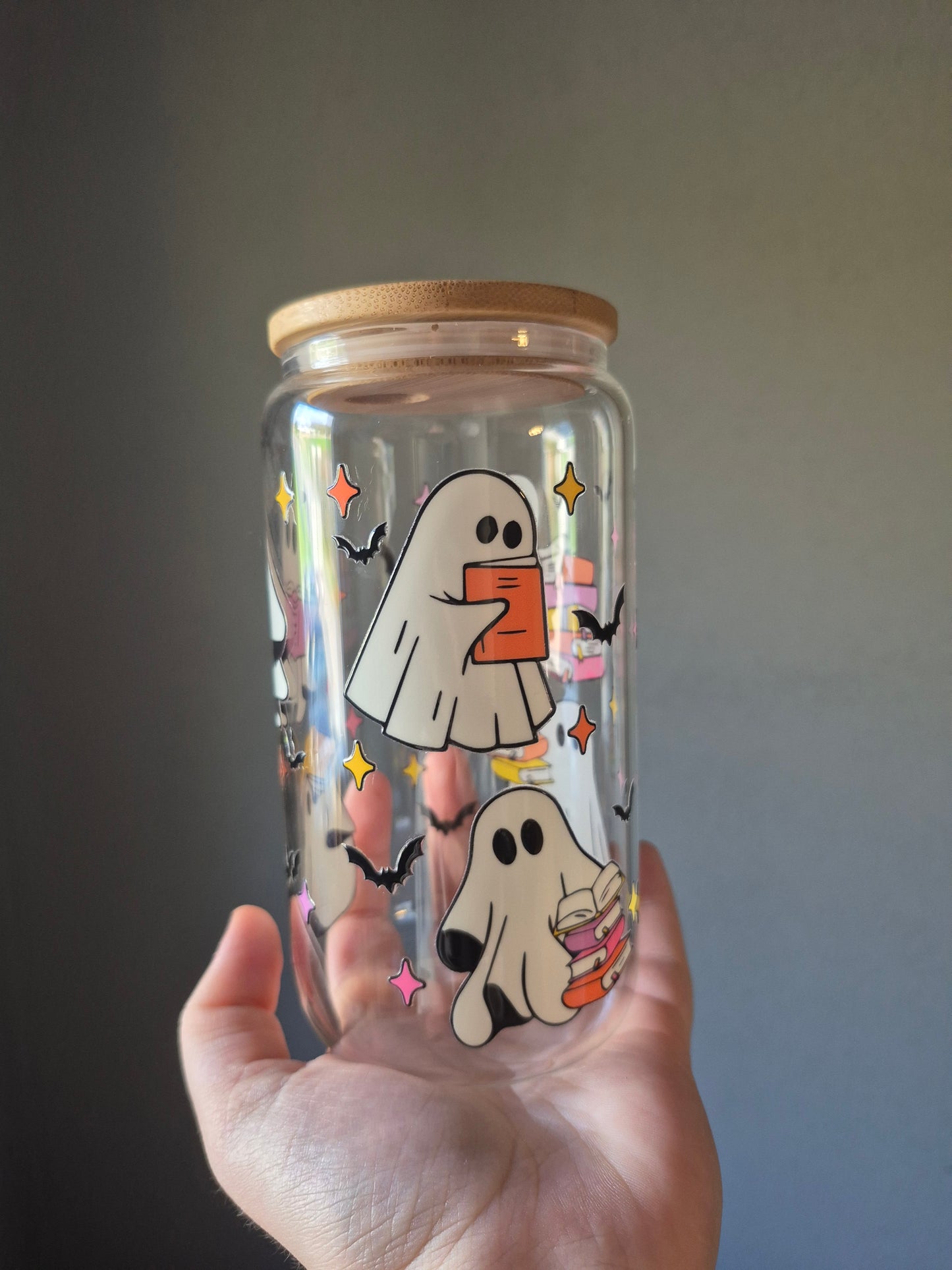 👻 Trinkglas mit süßen Gespenstern 👻