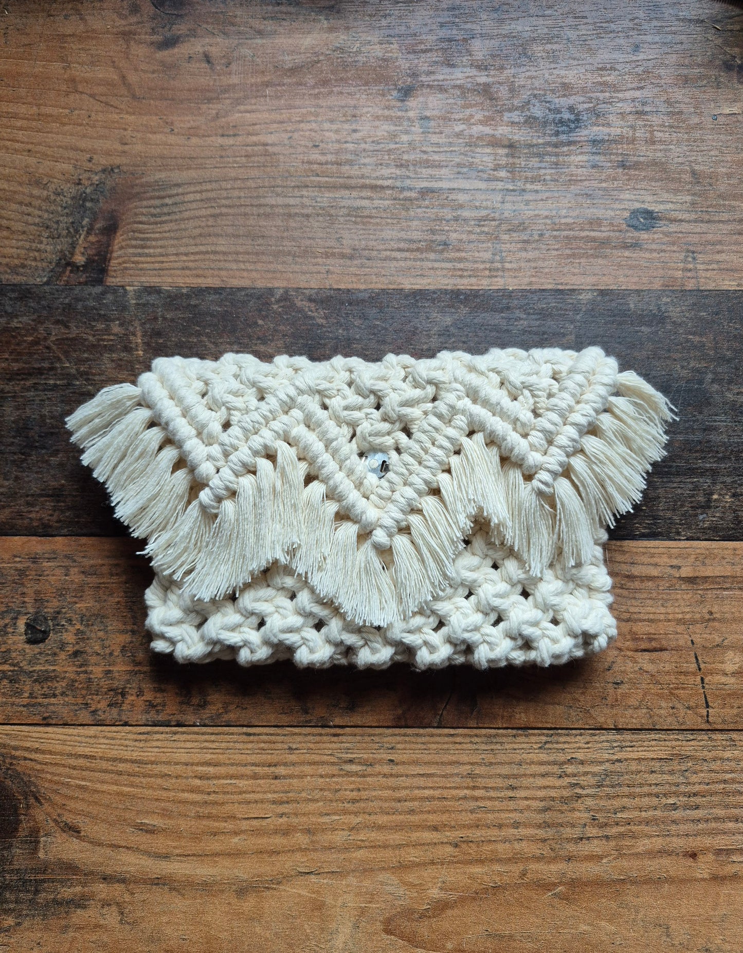 Boho Handtasche/Clutch in beige