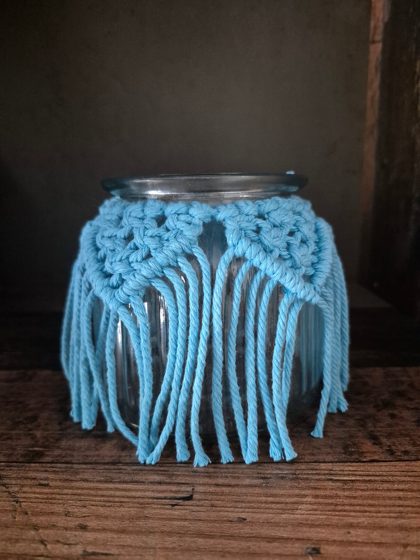 Windlicht in hellblau