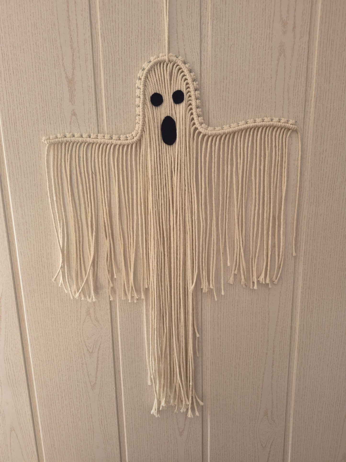 Makramee Gespenst groß in beige