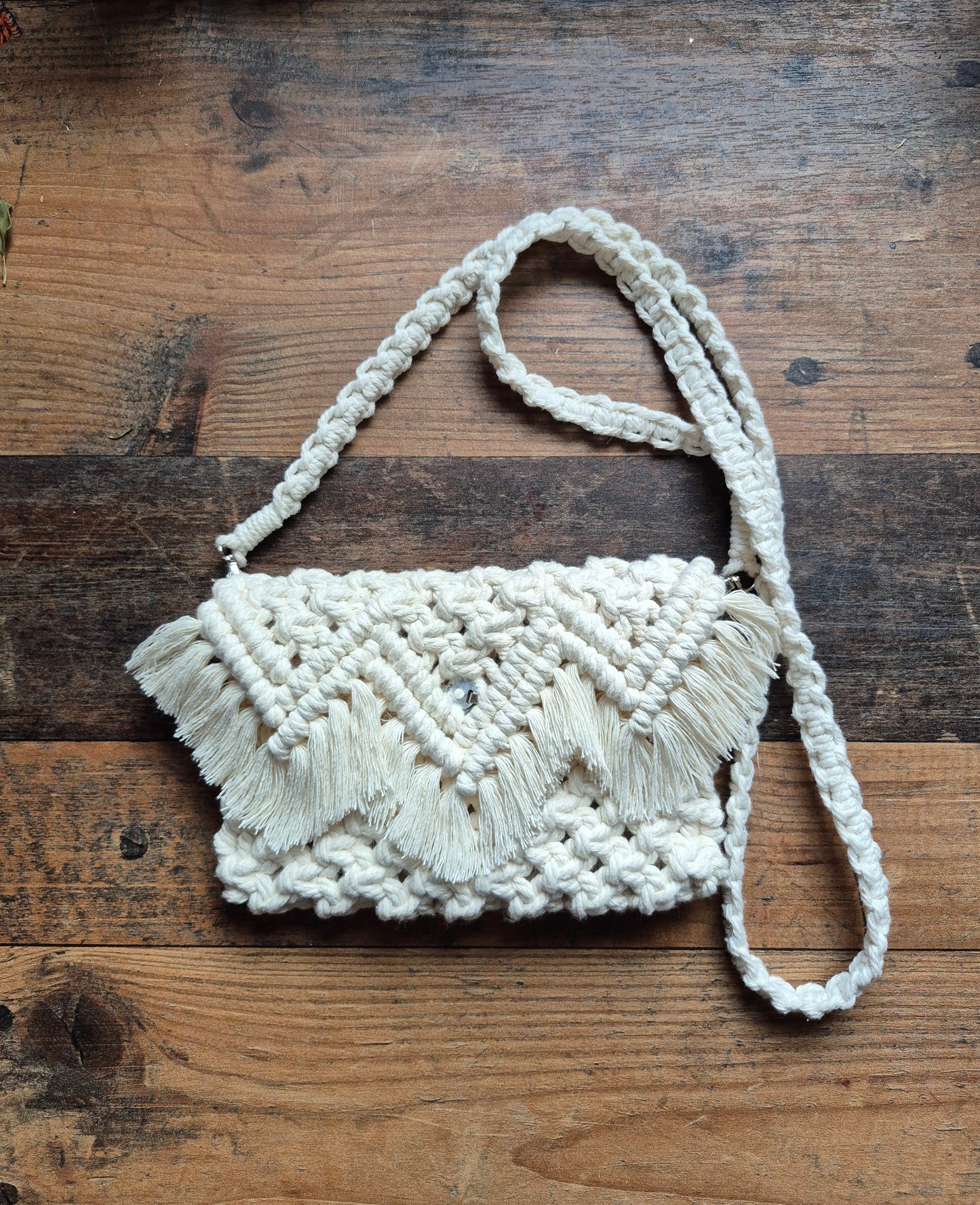 Boho Handtasche/Clutch in beige