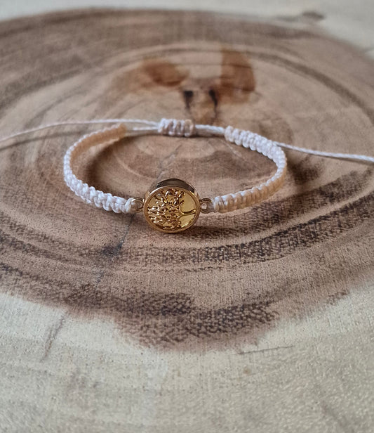 Armband in beige mit Lebensbaum