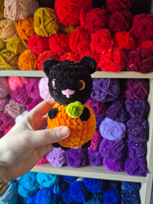 🐈‍⬛🎃 Pumpkin Kitty – kleine Samtpfote im Kürbisglück