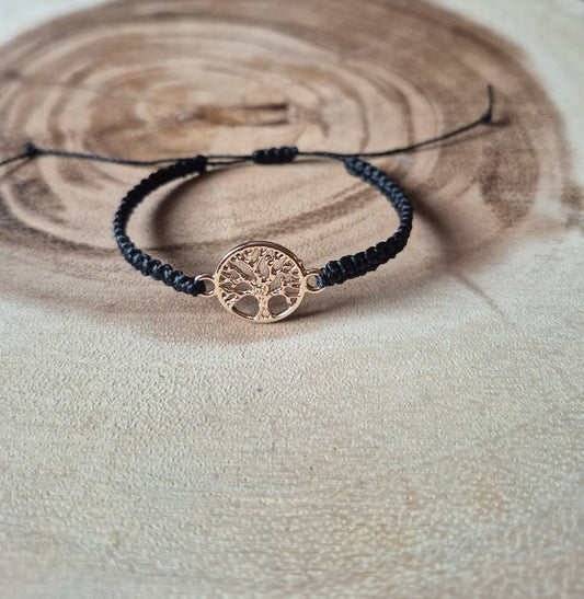 Armband in schwarz mit Lebensbaum